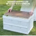 30L Outtdoor Folding Box Storage Box Camping Storage Box Car Trunk Storage Box Wooden Cover Foldable Trunk Storage