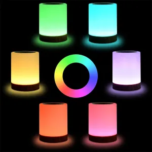 IPRee Touch Lamp LENight Light for Bedrooms Living Room Portable Table Bedside Lamps Rechargeable Warm White RGB Light
