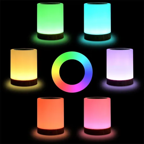 IPRee Touch Lamp LENight Light for Bedrooms Living Room Portable Table Bedside Lamps Rechargeable Warm White RGB Light
