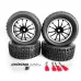 4PCS Upgrade Larger 75mm/82mm Tires Wheels Metal Rims 12mm Hex for Wltoys 144001 144010 124018 124019 RC Car Vehicles Parts