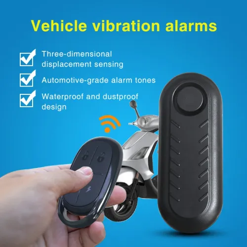 XANE110dB Anti-Theft Bicycle Alarm Adjustable Volume Vibration Remote Waterproof Alarm for Motorcycles Electric Vehicle