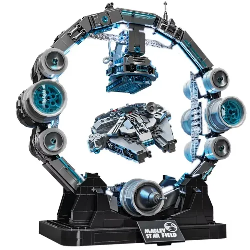 TUOMU T2015 Space Explorer Spacecraft T3006 Space Rocket Launch Kit JQ1122 Floating Millennium Space Warship Building Blocks Assembly Kit Model Ornaments for Kids Gift