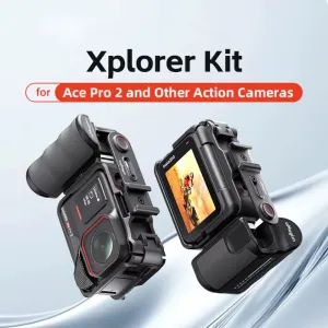 aMagisn Action Camera Grip Handle Shutter Button Quick Release StreetGrip Vlog Holder Adjustable for DJI Action/Insta360 Ace Pro