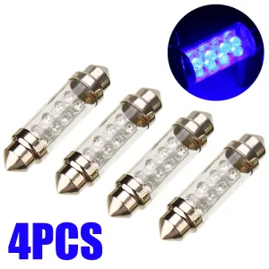 4-Pack 39mm/41mm/42mm Double Tip 8LEDs Car LED Reading Light License Plate Light Trunk Light Bulbs