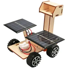 Wooden Solar Power Lunar Exploration Rover Model Assembly Kit DIY Children's Science Experiment Education Puzzle Toy Student Technology Small Production
