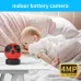 WIFI 4MP HD Cartoon Camera 180 Panoramic Dual Lens 3000mAh PIR Motion Detect Night Vision Two-Way Audio Smart Security Indoor Camera Baby Monitor