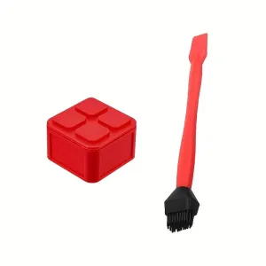 RUITOOL Silicone Glue Brush Kit Non Stick Adhesive Applicator Easy Clean Black Bristles Storage Pod for Woodworking Arts Crafts Projects