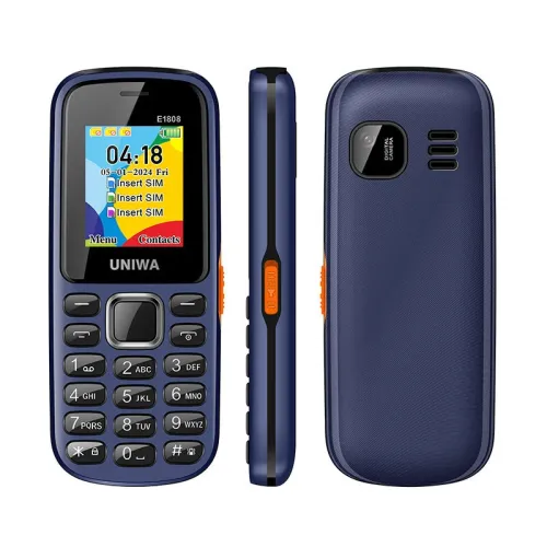 UNIWA E1808 Mini 2G GSM 1.77-inch Three Cards Three Standby 800mAh FM Big Button Built-in Flashlight Mobile Phone for Senior Elder