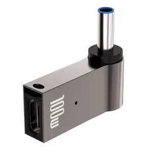 100W 5A Zinc Alloy PD Power Decoy Converter DC Male to Type-C Female Power Adapter for DELL Hasee HP Laptop Computer