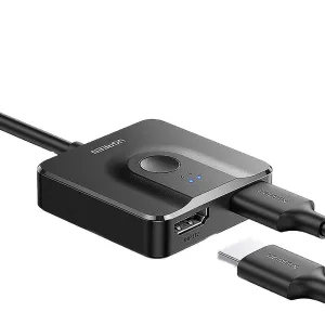 UGreen CM311 4K@60Hz HDMI Switch with 3.3FT HDMI Cable 2 in 1 Out/1 in 2 Out Bidirectional HDMI Splitter Switcher for HDTV Monitor Projector Laptop Switch