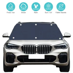 Car Snow Shield Half Cover Anti-Frost Anti-Freeze Thickened Snow Shield With Magnet Sun Visor Universal For All Seasons