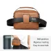 WEIXIER PU Leather Men's Small Crossbody Bag Waterproof Portable Waist Pack Fashion Travel Handbag Multi-layer Storage Single Shoulder Bag