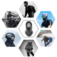 TENGOO Outdoor Cycling Protective Gear Hats Keep Warm Winter Racing Hooded Hat Thermal Neck Warmer Windproof Fleece Balaclava Skiing Face Mask