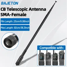BAJETON CB05 CB Radio Antenna 27MHz Telescopic SMA Female High Gain Universal Antenna for Handheld Walkie Talkie Bajeton Radtel Bintolk Iradio