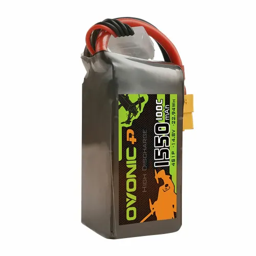Ovonic 14.8V 1550mAh 100C 4S LiPo Battery XT60 Plug for FPV Quad Drone