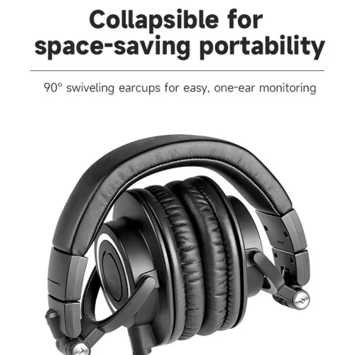 Wired Headset Monitor Headphone 45mm Large Driver HiFi Sound 3.5mm Wired Over-ear Headphones