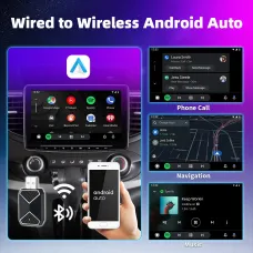 2 in 1 Wired to Wireless CarPlay Android Auto Adapter Plug & Play Voice Assistant with BT 5.0 5GHz WiFi