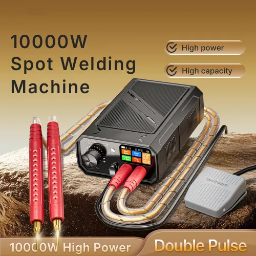 TK-20P 10000W Dual Pulse Spot Welding Machine 1200A High Current Fireproof ABS Welding Nickel Plated 0.3mm Pure Nickel 0.15mm Portable Welder