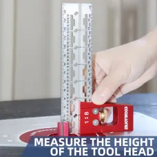 ENJOYWOOD Stainless Steel Dovetail Marker Gauge Dovetail Jig Guide Woodworking Scriber 45 Degree / 90 Degree Angle Ruler Square Measuring Ruler Router Table Height Gauge Depth Gauge