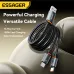 ESSAGER ES-X67 7A 100W USB-A to Type-C+Type-C Cable QC SCP FCP VOOC Fast Charging Data Transmission Tinned Copper Core Line 1M Long for iPhone 16 16 Pro 15 14 for Xiaomi 15 Ultra for Huawei Mate XT for Samsung Galaxy S25 Ultra