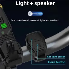 BIKIGHB4 120dB Tweeter Anti-Fog Bicycle Headlight Smart Light Sensing Digital Display Wireless Remote Control Bike Light for Night Cycling