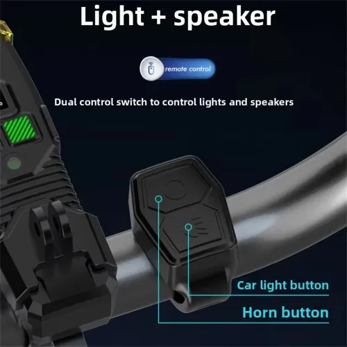 BIKIGHB4 120dB Tweeter Anti-Fog Bicycle Headlight Smart Light Sensing Digital Display Wireless Remote Control Bike Light for Night Cycling