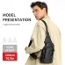 BULLCAPTAINN Genuine Leather Men's Chest Bag with Phone Holder Multi-Layer Large Capacity Shoulder Pack Travel Outdoor Comfy Wide Strap Messenger Bag