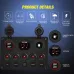 Multifunctional Rocker Switch Backlit Dual USB Charger Voltage Meter 12V Socket Switch Panel with Inline Fuse for RV Car Boat Truck Trailer