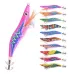 ZANLUR10pcs Luminous Wooden Shrimp Fishing Lures Artificial Squid Hook Hard Bait for Octopus Cuttlefish
