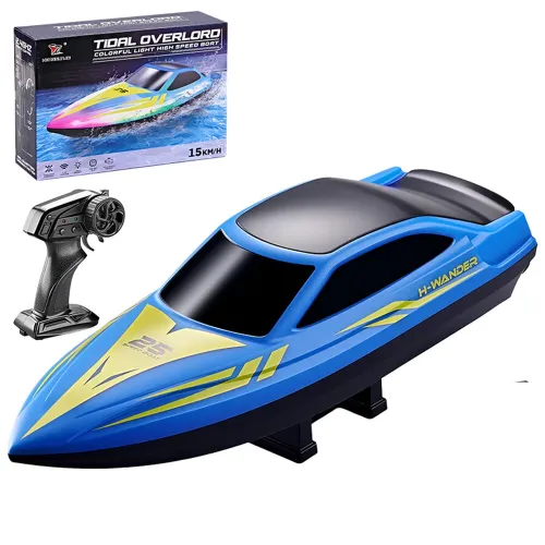HXJRC HJ825A HJ825B RTR 2.4G RC Boat Capsized Ship Reset Automatic Return Colorful LED Light Speedboat Waterproof Electric Racing High Speed Vehicles Models Lakes Pools Remote Control Toys