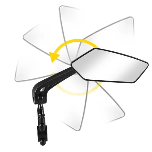 1 Pair of Bicycle Rear View Mirror 360Adjustable Clear Wide Range HConvex Rearview Mirror for Electric Bike