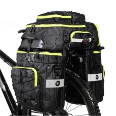 Rhinowalk 65L 3 In 1 Bicycle Pannier Waterproof Multi-functional Cycling Double Side Rear Rack Tail Seat Pack Luggage Carrier Bags for MTB