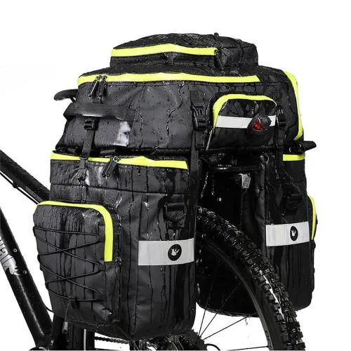 Rhinowalk 65L 3 In 1 Bicycle Pannier Waterproof Multi-functional Cycling Double Side Rear Rack Tail Seat Pack Luggage Carrier Bags for MTB