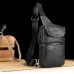 BULLCAPTAIN Retro Genuine Leather Men's Chest Bag Comfy Adjustable Shoulder Strap Crossbody Bags Large-capacity Multi-layered Messenger Bags for Travel