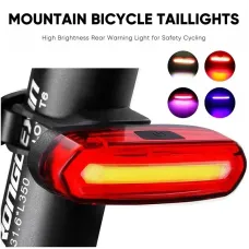 Bike Taillight 600mAh Battery 4 Light Modes USB-Rechargeable IPX6 Waterproof Wear-resistant Lightweight Bicycle Rear Light for Night Cycling