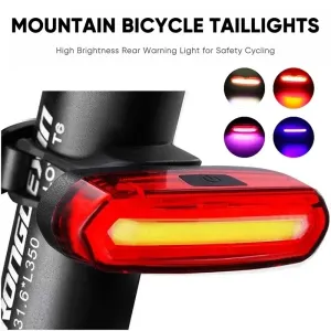 Bike Taillight 600mAh Battery 4 Light Modes USB-Rechargeable IPX6 Waterproof Wear-resistant Lightweight Bicycle Rear Light for Night Cycling