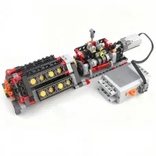 MOC Technical 6 Speed Gearbox V16 Engine Model APP Power Motor M Motor Combo Building Blocks DIY Creative Electric Toy