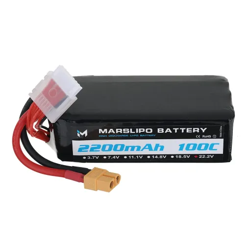 MARSLIPO 22.2V 2200mAh 100C 6S Lipo Battery XT60 Plug for RC Drones