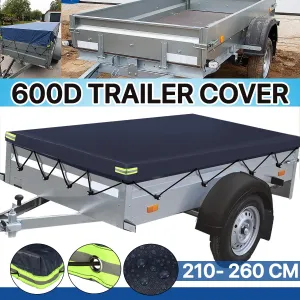 250cm Camper Van Trailer Cover Roof Tent Shelter 600D Waterproof Dust-proof Windproof Camping Trailer Canopy