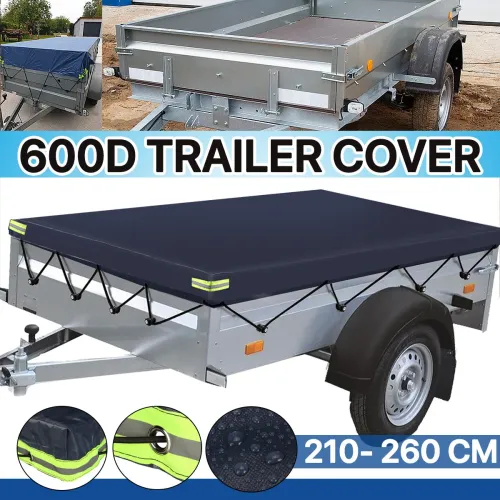 250cm Camper Van Trailer Cover Roof Tent Shelter 600D Waterproof Dust-proof Windproof Camping Trailer Canopy