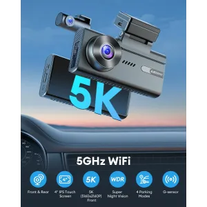 AZDOME 4K+2K Front Rear Dual Car Dash Cam 4 Inch Touchscreen Loop Recording Parking Monitoring M580-2CH