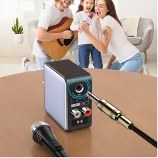 OMS-H6 bluetooth 5.3 Audio Transmitter Receiver 3.5mm AUX/RCA/U-Disk/TF/USB/6.5mm MIC Karaoke HIFI Stereo EQ Wireless Adapter EU Plug