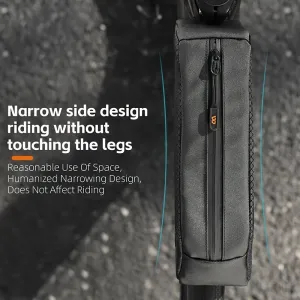 WESBIKING 1L Bicycle Top Tube Bag Narrow Side Design Velcro Fastening Portable Zipper Storage Cycling Bag for MTB & Road Bikes