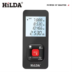 HILDA Laser Distance Meter 50m/100m/120m High Precision 2mm Rangefinder LCD Backlight Display Type-C Battery