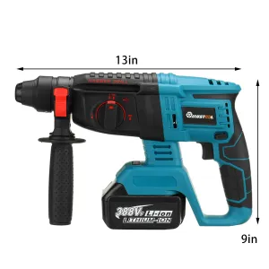 Power Tool Set Electric Wrench 125mm Angle Grinder 13mm Electric Drill Rotary Hammer Compatible with Mak Batteries High Torque Adjustable Speed Suitable for Construction and Maintenance All-Inclusive Tool Set