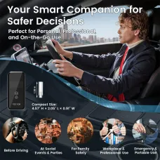 Accurate Portable Professional Breathalyzer Alcohol Tester with Digital Display 8 Reusable Mouthpieces for Home Car Use