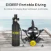 DIDEEP Mini Scuba Tank 1L Diving with Pump Snorkel Mask Portable Oxygen Cylinder Full Face Diving Mask Underwater Breath System