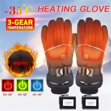 Motorcycle Heated Glove Waterproof Rechargeable Heating Thermal Gloves for Outdoor Warm Windproof Cycling