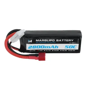 MARSLIPO 7.4V 2800mAh 50C 2S Lipo Battery T Plug for RC Car
