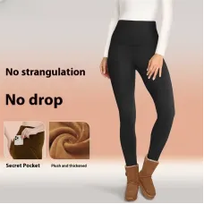Women's Fleece Lined Leggings Thermal Warm Winter Tights High Waisted Yoga Pants Cold Gear With Pockets Autumn Winter Leggings